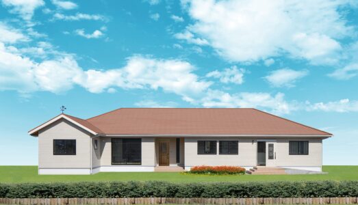 建築実例 整骨院を併設した　広々LDKの平屋